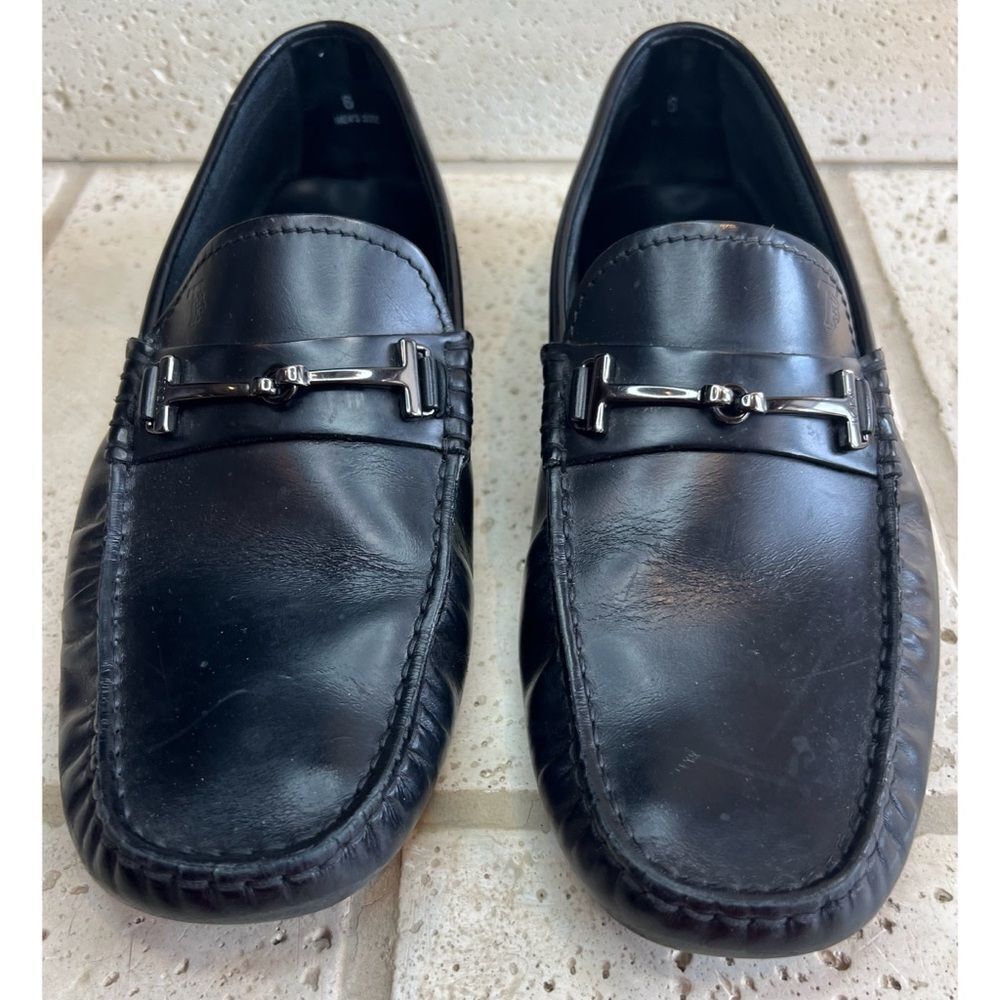 Tod’s Men’s Black Gommino Calf Leather Slip-on Driving Loafers Sz 6